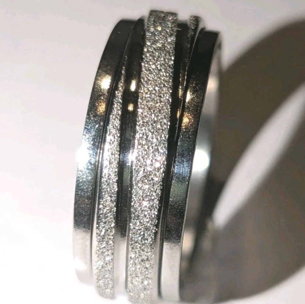 Retro High Quality Luxury 925 Sterling Silver Frosted Men’s Fidget Spinner Ring9
